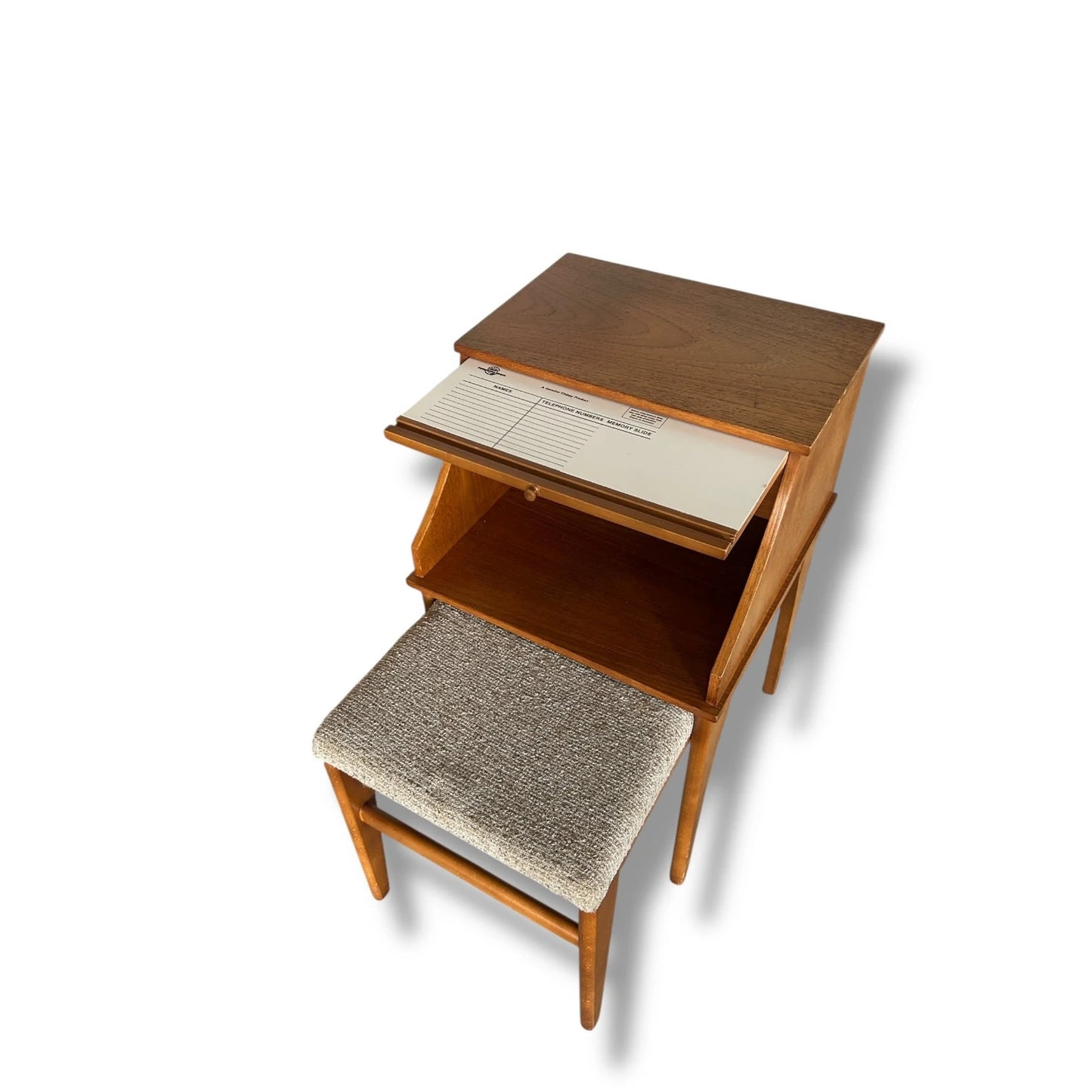 Mid Century Modern Chippy Heath Telephone Seat Table Bench