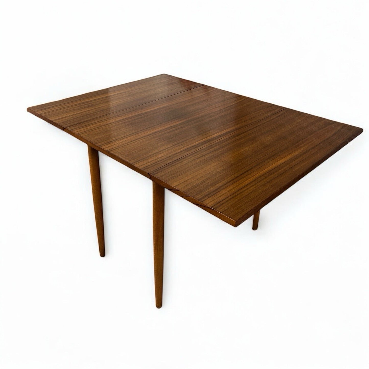 Mid Century Walnut Wood Drop Leaf Table