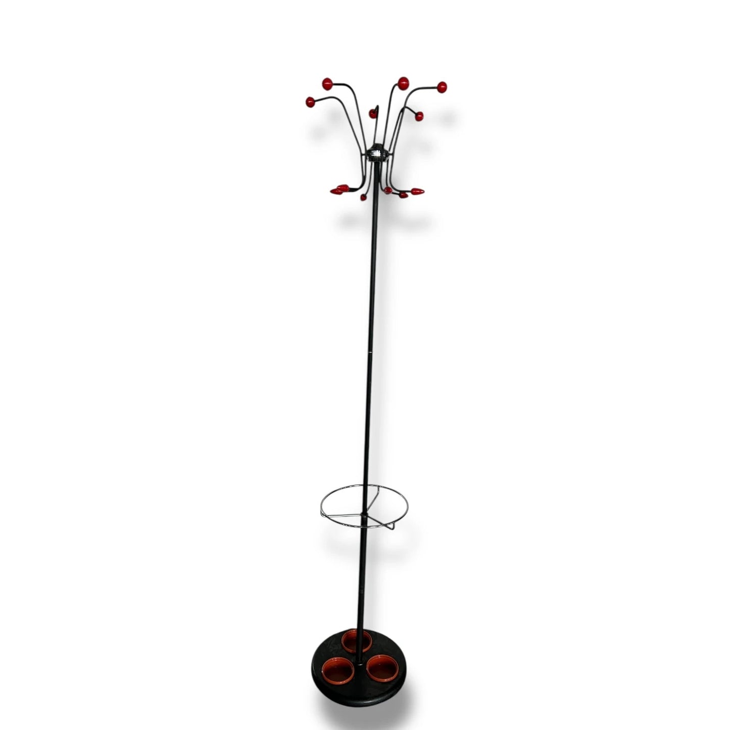 Mid Century Modern Atomic Coat Rack with Umbrella Stand – 1960s Space Age Hall Stand