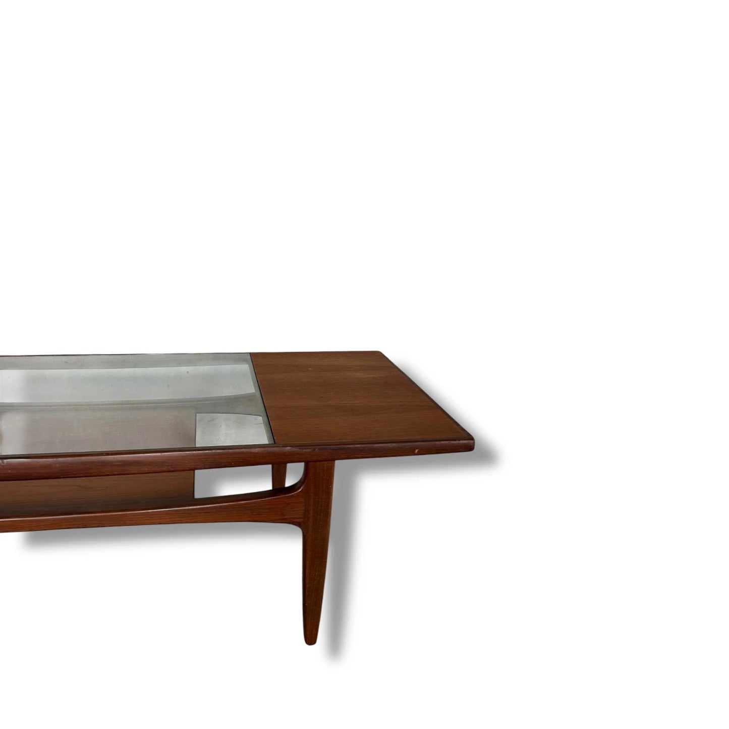 Mid century Modern g plan teak and glass rectangular coffee table