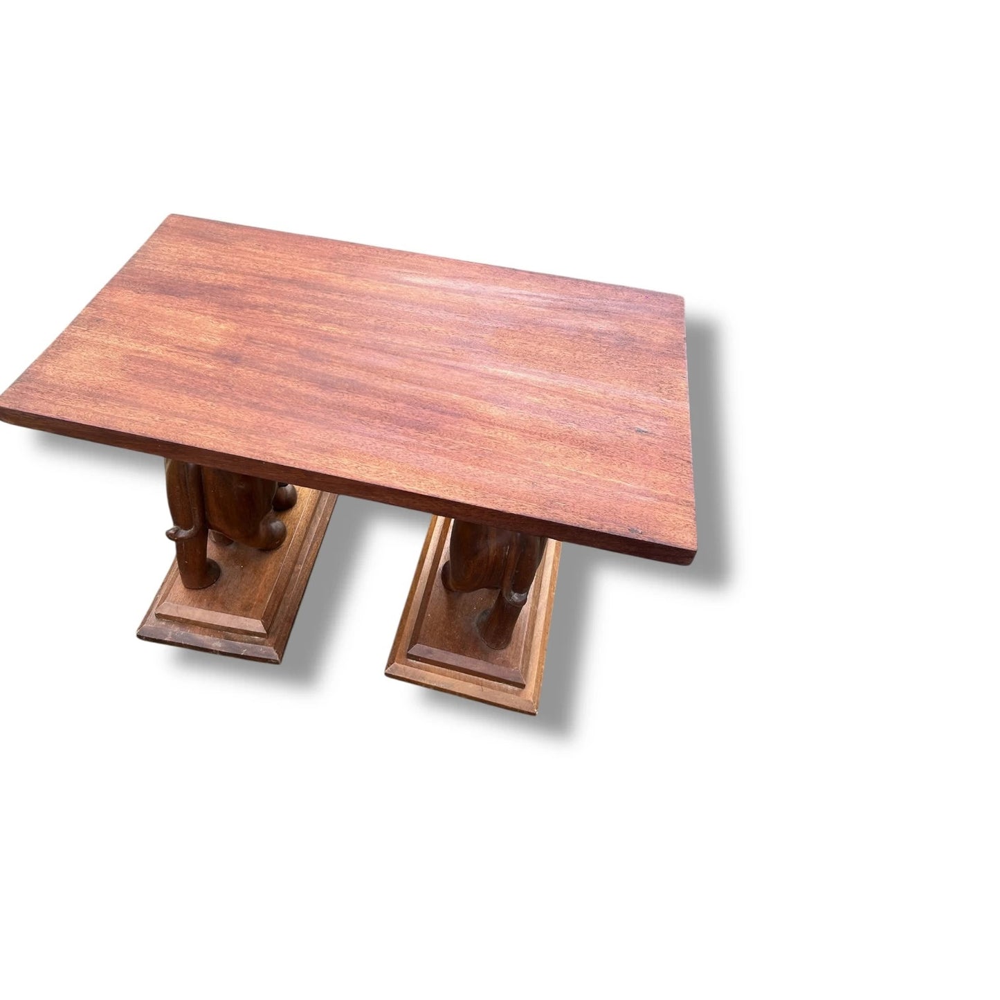 Vintage Hand-Carved Elephant Console Table – Solid Wood Statement Table with Sculptural Base