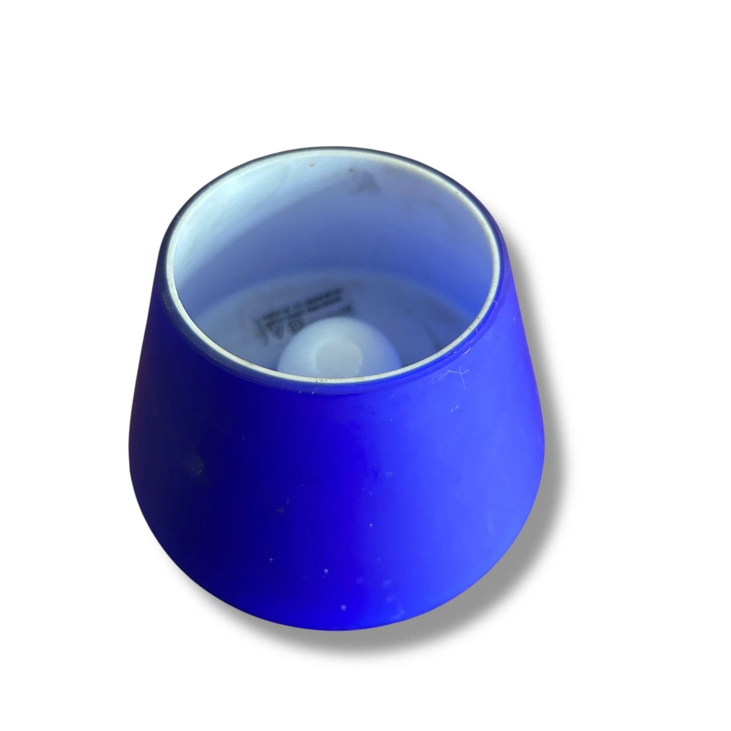 Vintage 90s cobalt blue mushroom habitat glass lamp