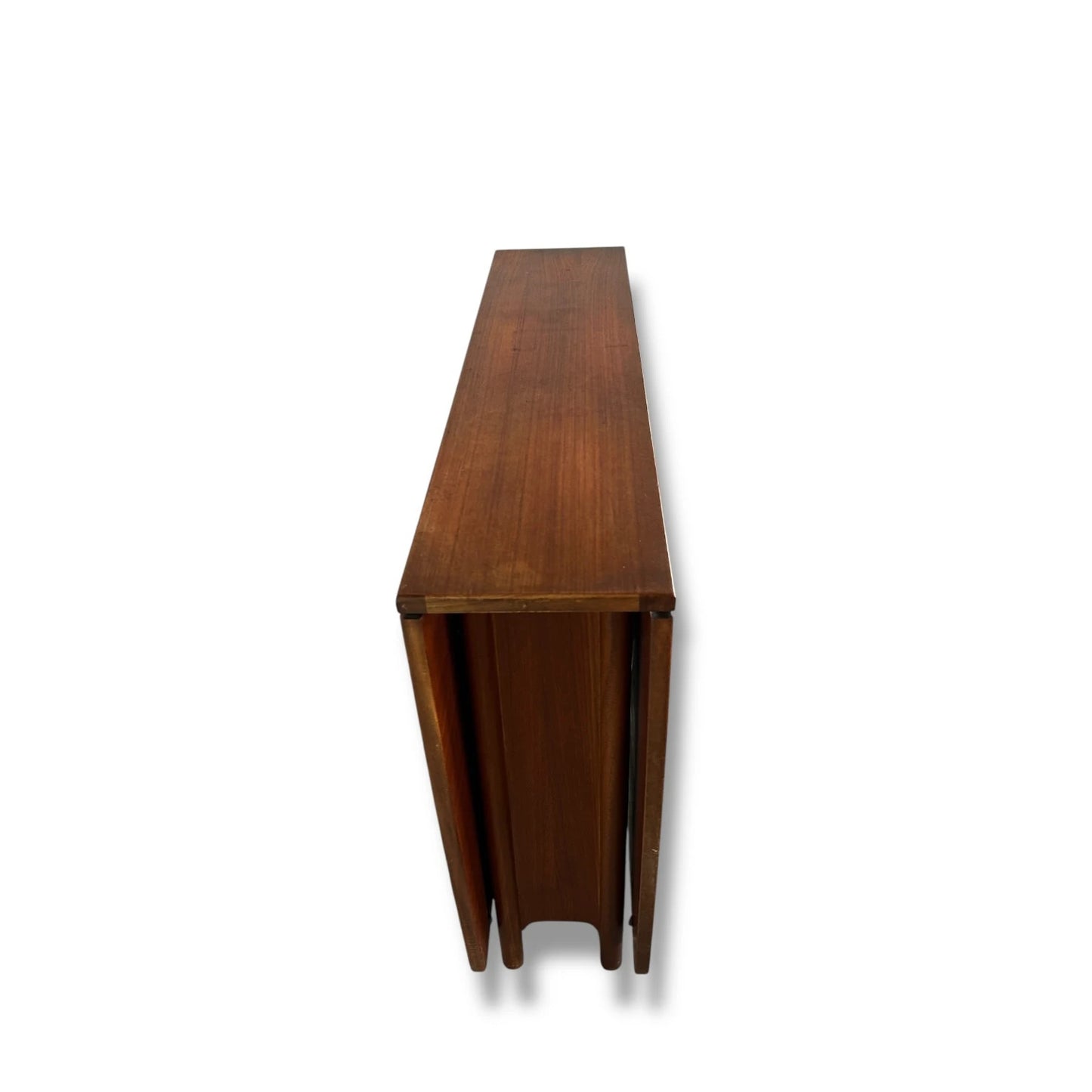 Mid Century Modern Teak Wood Extendable Drop Leaf Dining Table