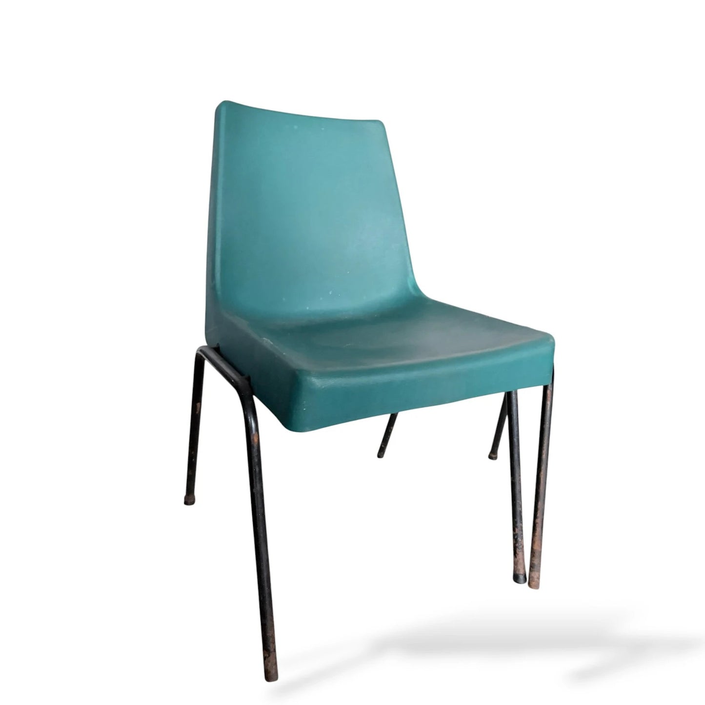 Pair of Morris of Glasgow Turquoise Plastic Chairs | Mid-Century Industrial Design