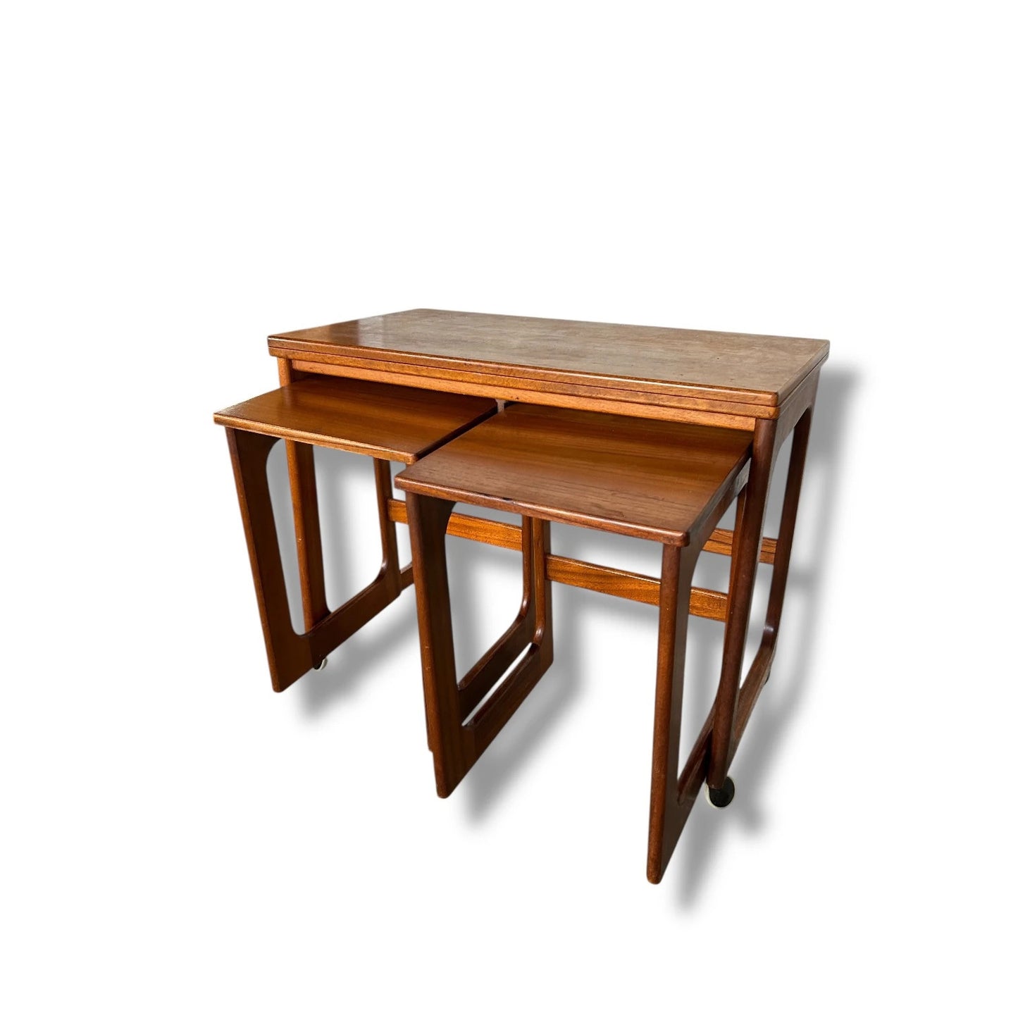 Vintage McIntosh Metamorphic Coffee Table with Nesting Side Tables – Mid-Century
