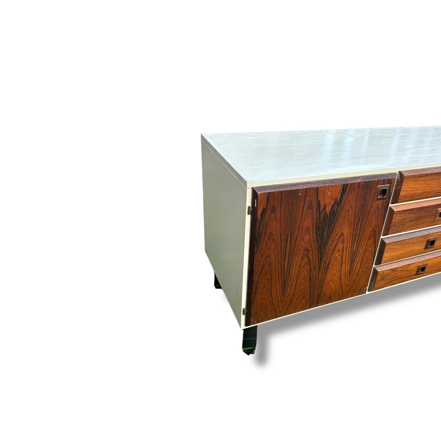 Mid Century Modern Space Age and Rosewood Norwegian Small Sideboard Credenza Cabinet