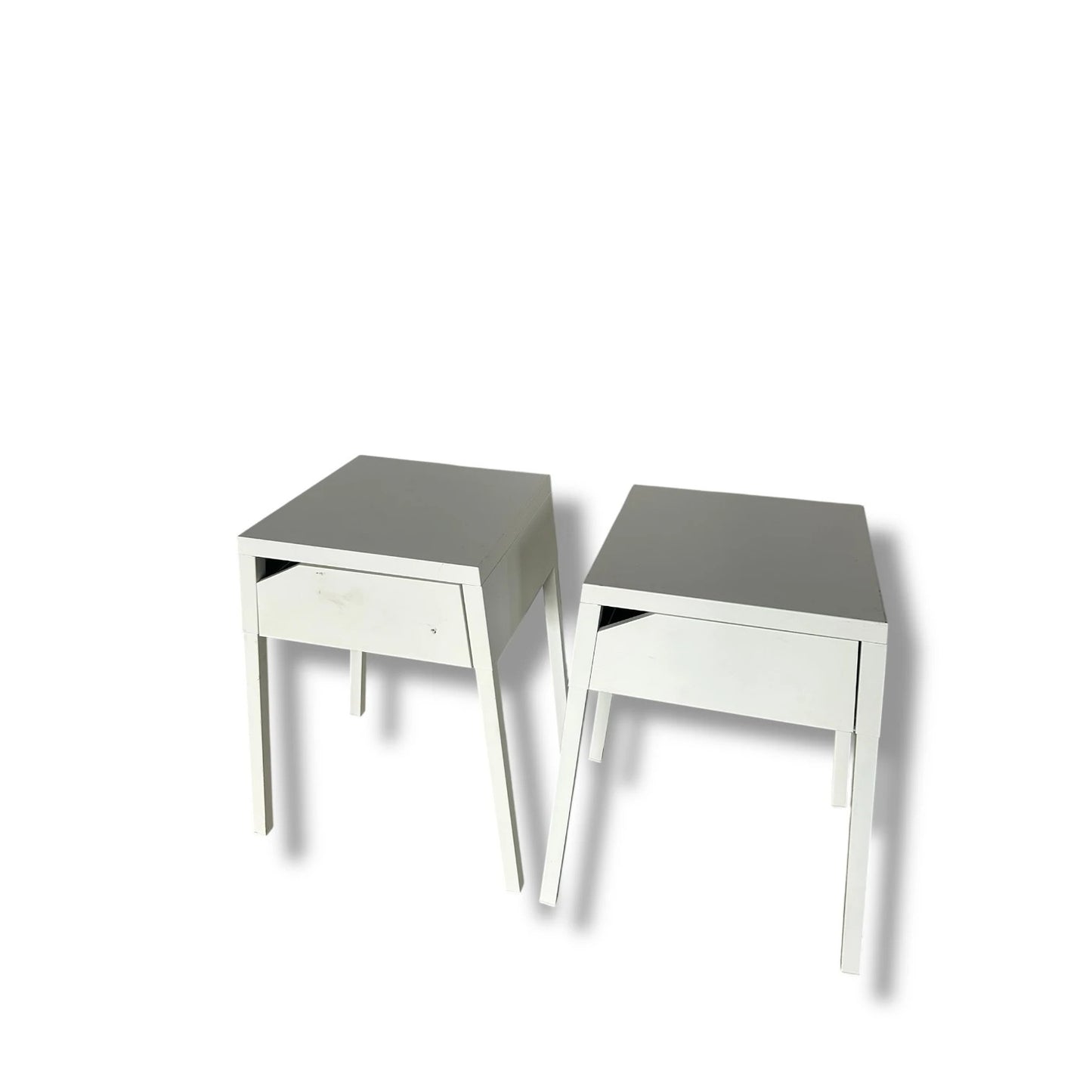Pair of IKEA Metal Bedside Tables – Minimalist Modern Nightstands