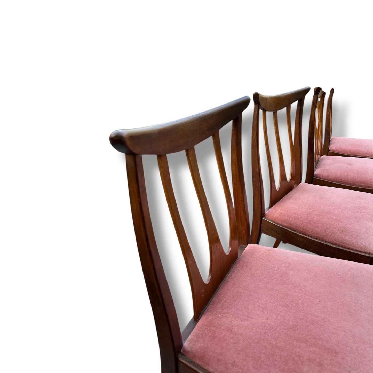Set of 4 Mid-Century G Plan Brasilia Dining Chairs – Teak with Original Upholstery