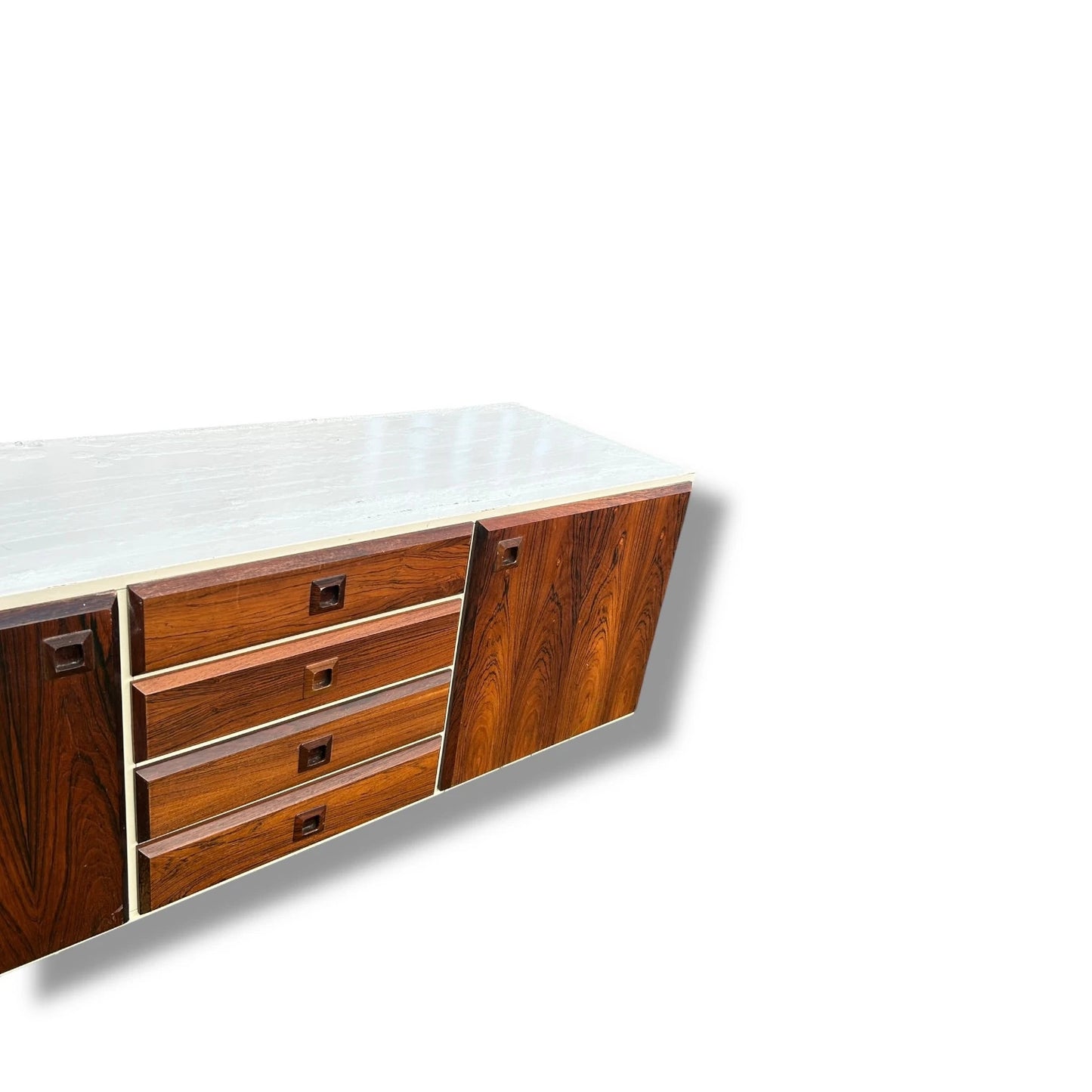 Mid Century Modern Space Age and Rosewood Norwegian Small Sideboard Credenza Cabinet