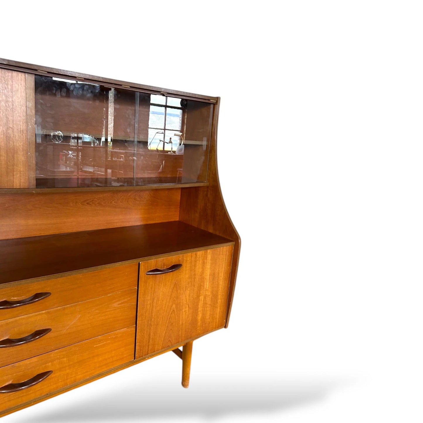 Mid Century Avalon Highboard, Teak Sideboard Cabinet, Vintage Drinks Cabinet