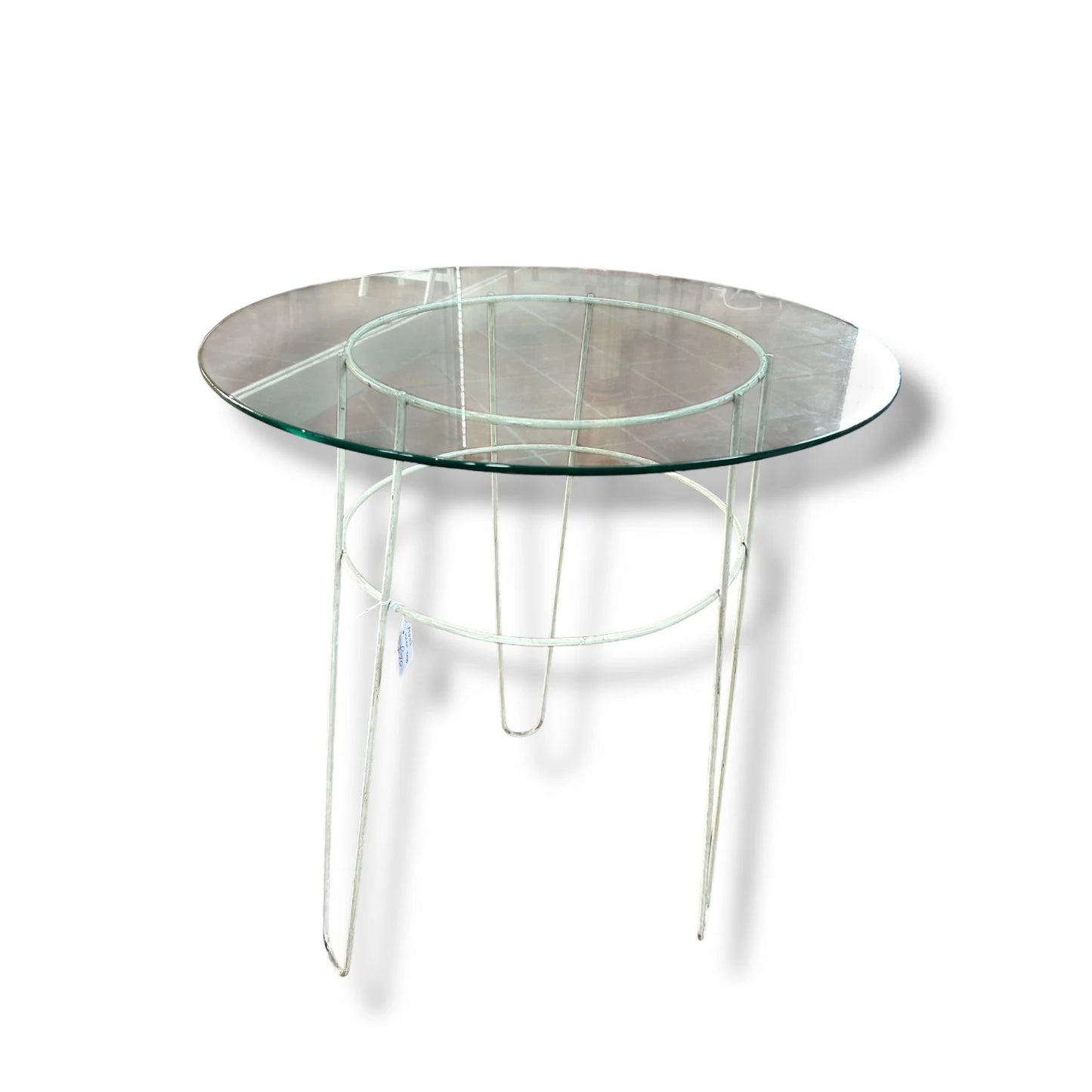 Mid Century Modern Wire Rack Smoked Glass Coffee Table