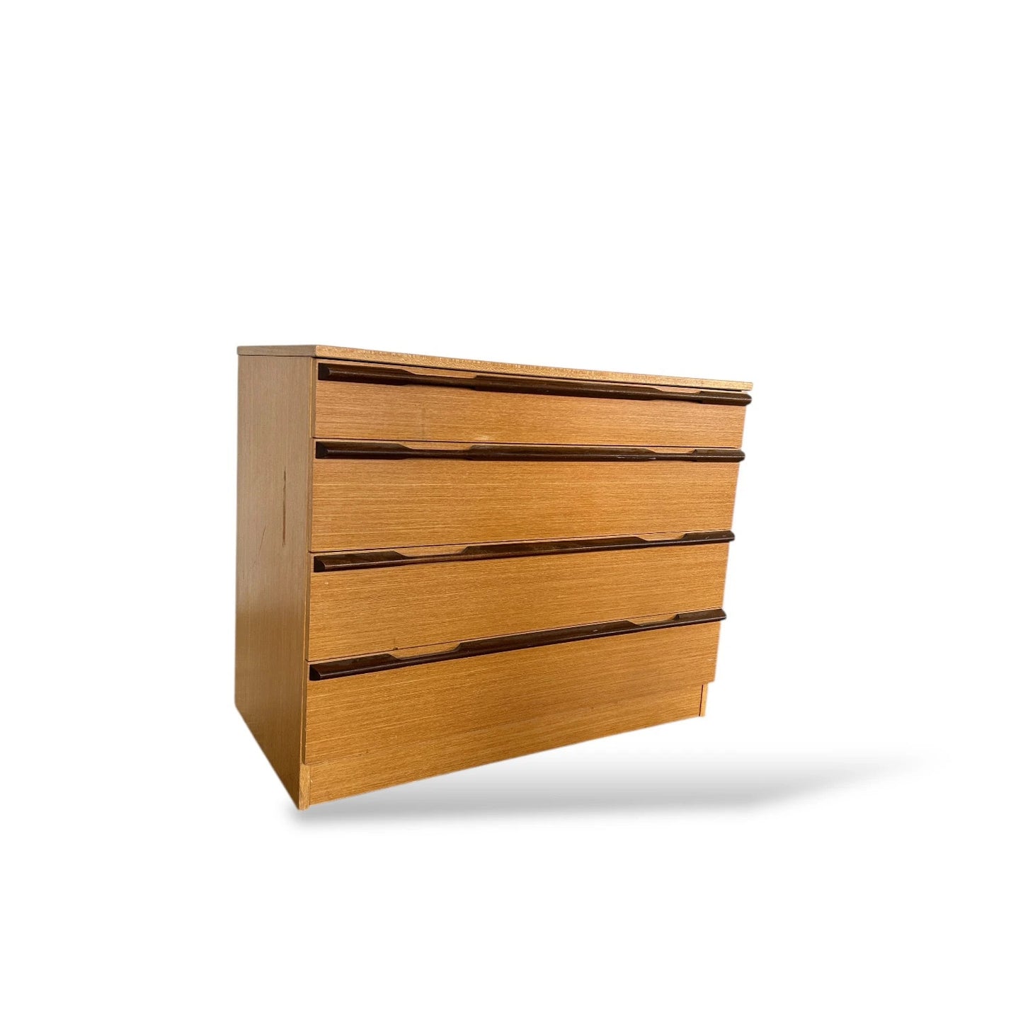 Mid Century Avalon Teak Chest of Drawers – 4 Drawer Vintage Dresser
