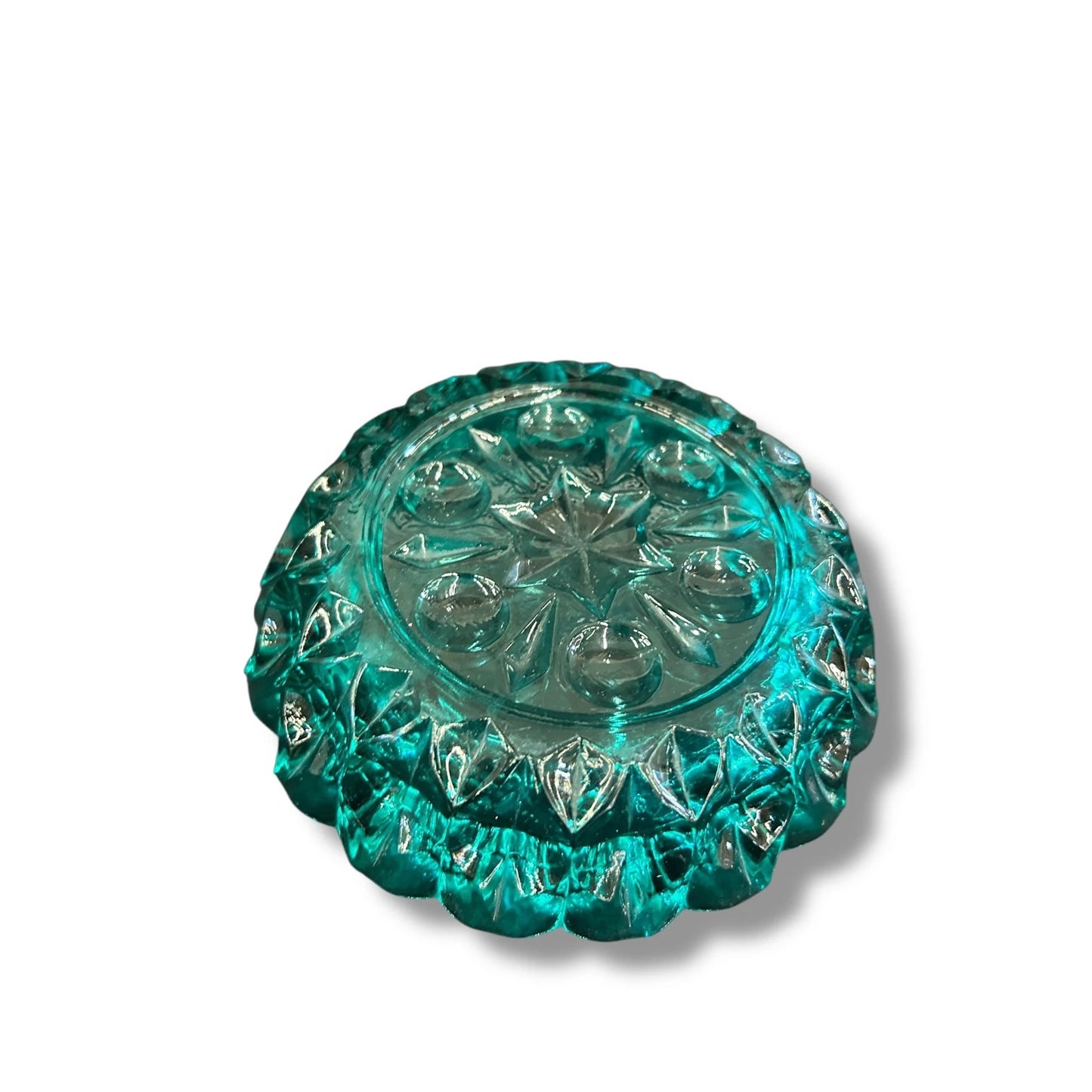 Mid Century Modern Green Glass Ashtray