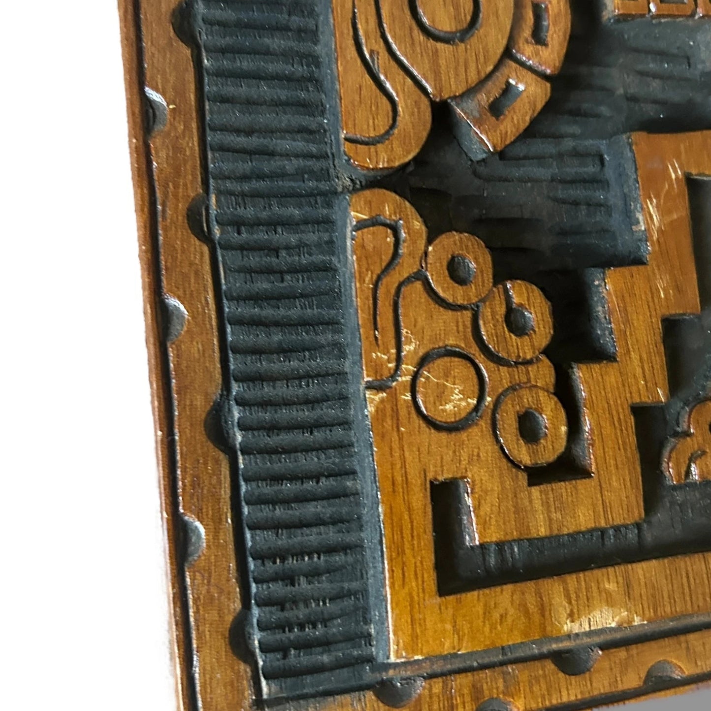 Mid Century Carved Wood Viracocha Incan Sculpture Wall Art Decor