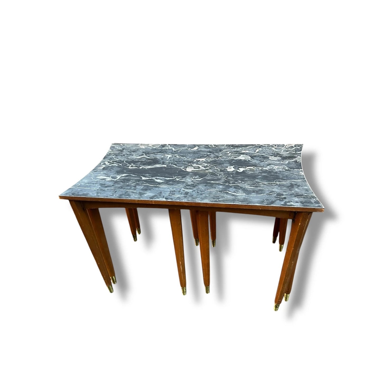 Mid Century Modern Formica and Teak Remploy Nest of Tables