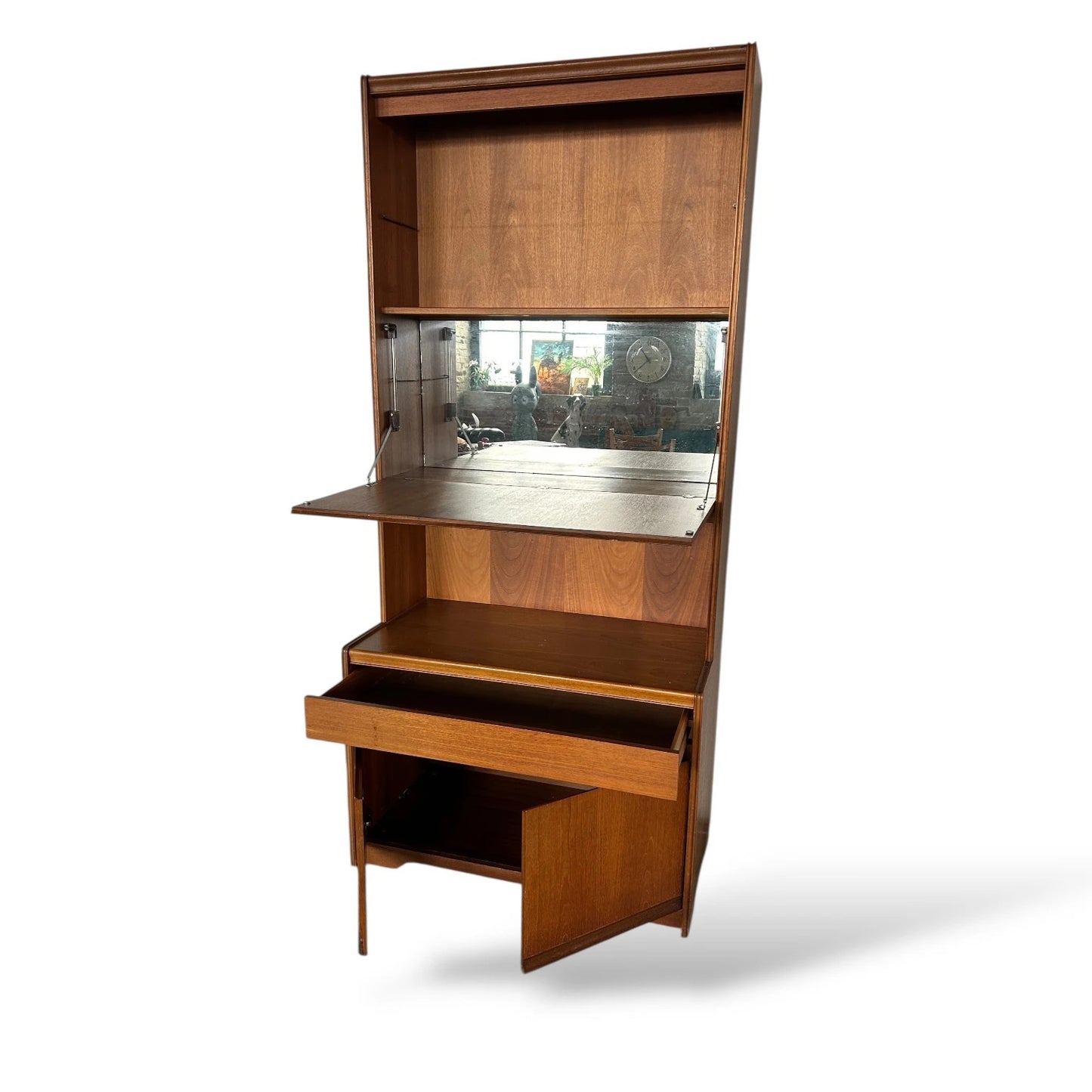 Mid Century William Lawrence Highboard – Teak Display Cabinet Sideboard