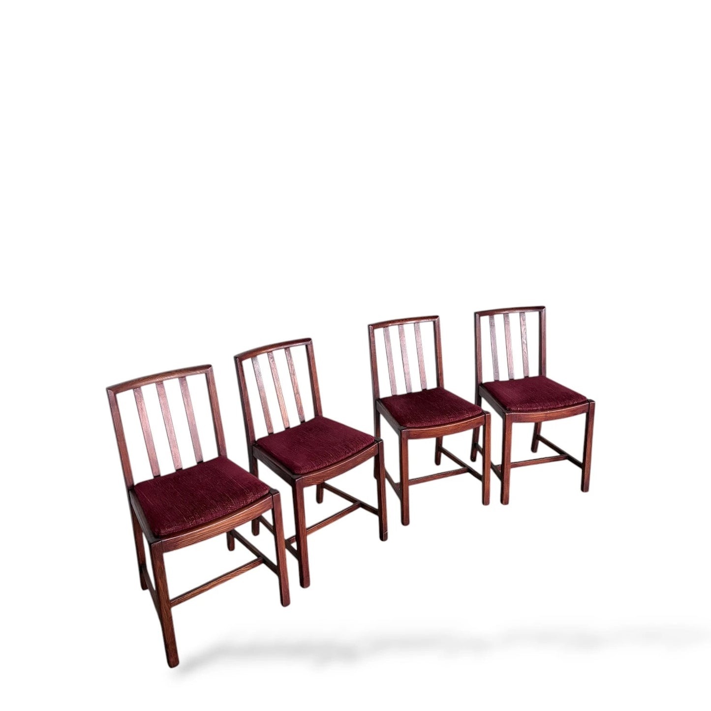 Set of Four Mahogany Dining Chairs | Mid-Century Ladder Back