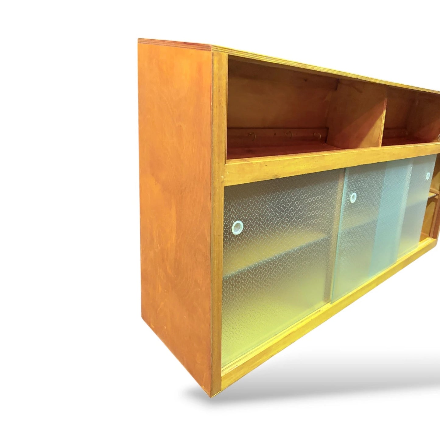 Mid Century French Kitchen Wall Cabinet | 1950s Retro Oak Wall Unitt