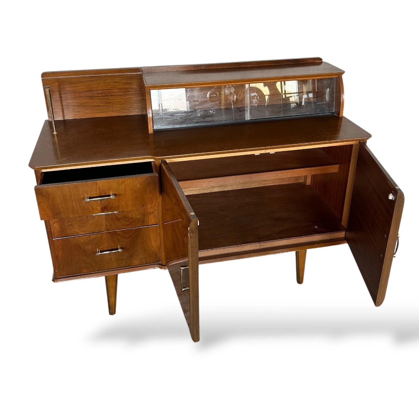 Vintage Lebus Walnut Sideboard – Mid Century Modern Cabinet