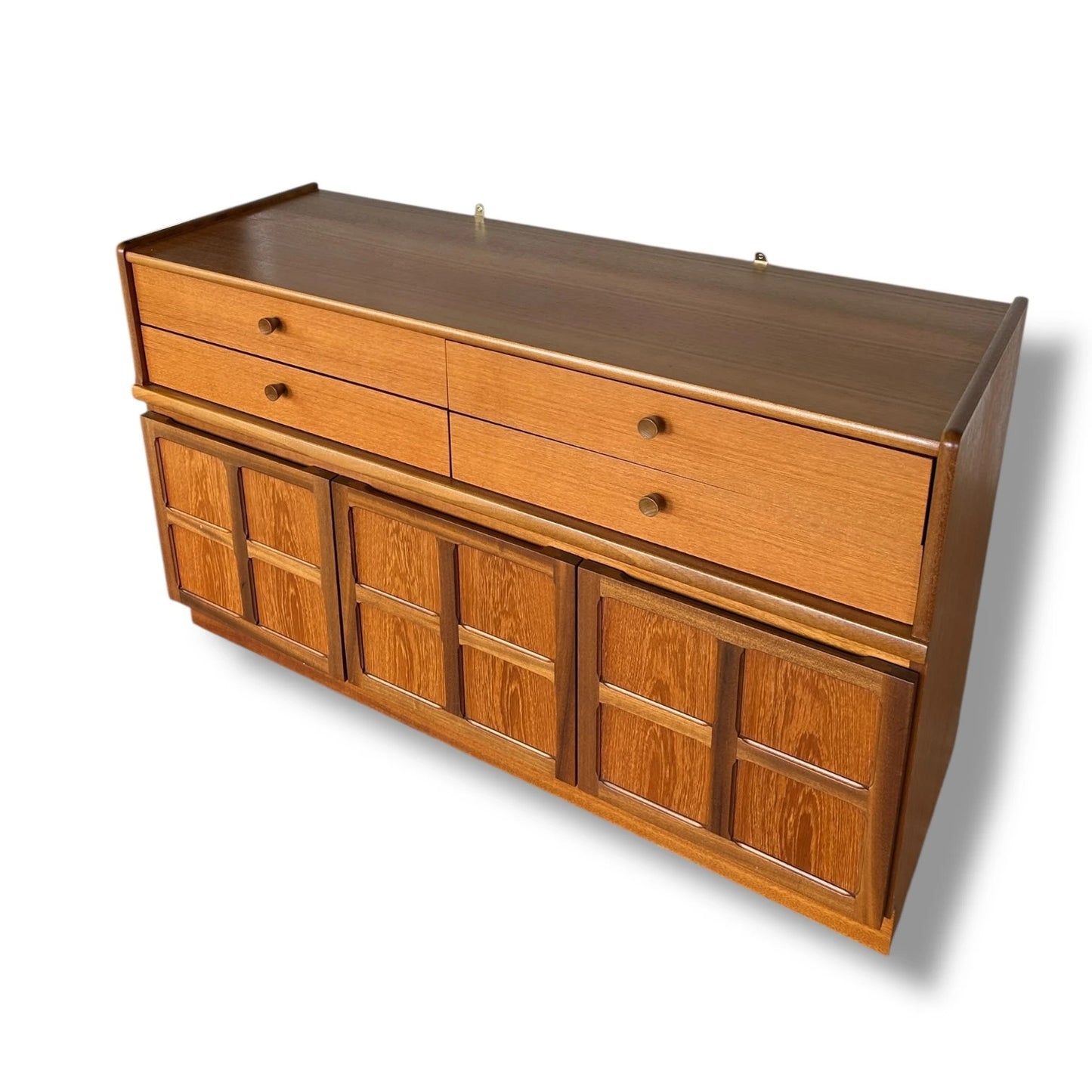 Mid Century Nathan Teak & Oak Brutalist Sideboard
