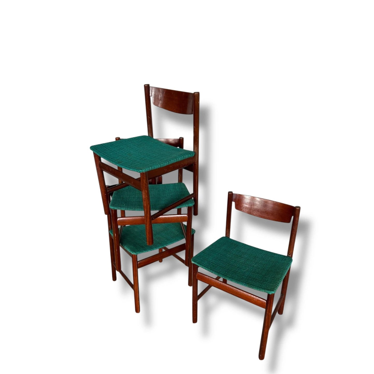 Mid Century Modern Rosewood Veneer Set of Four Dining Chairs
