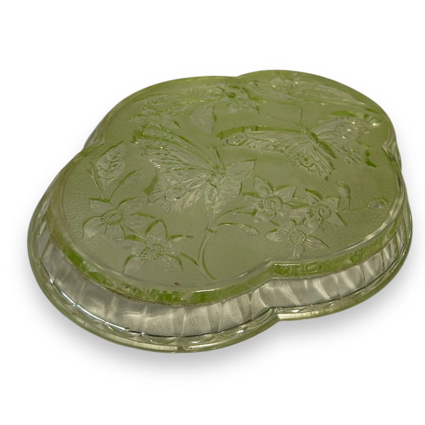 Vintage 1930s Uranium Goass Butterfly Vanity Tray