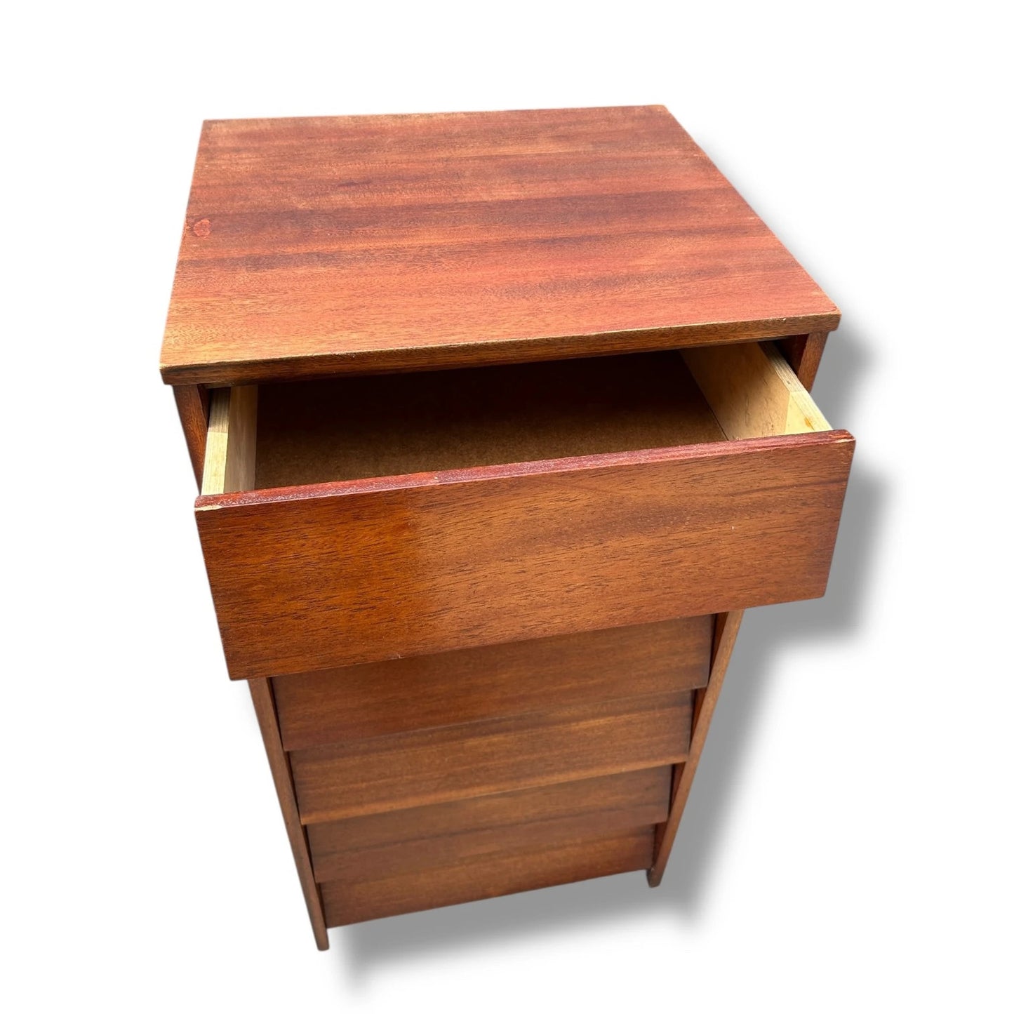 Mid Century Teak Tallboy Chest of Drawers – Slatted Front