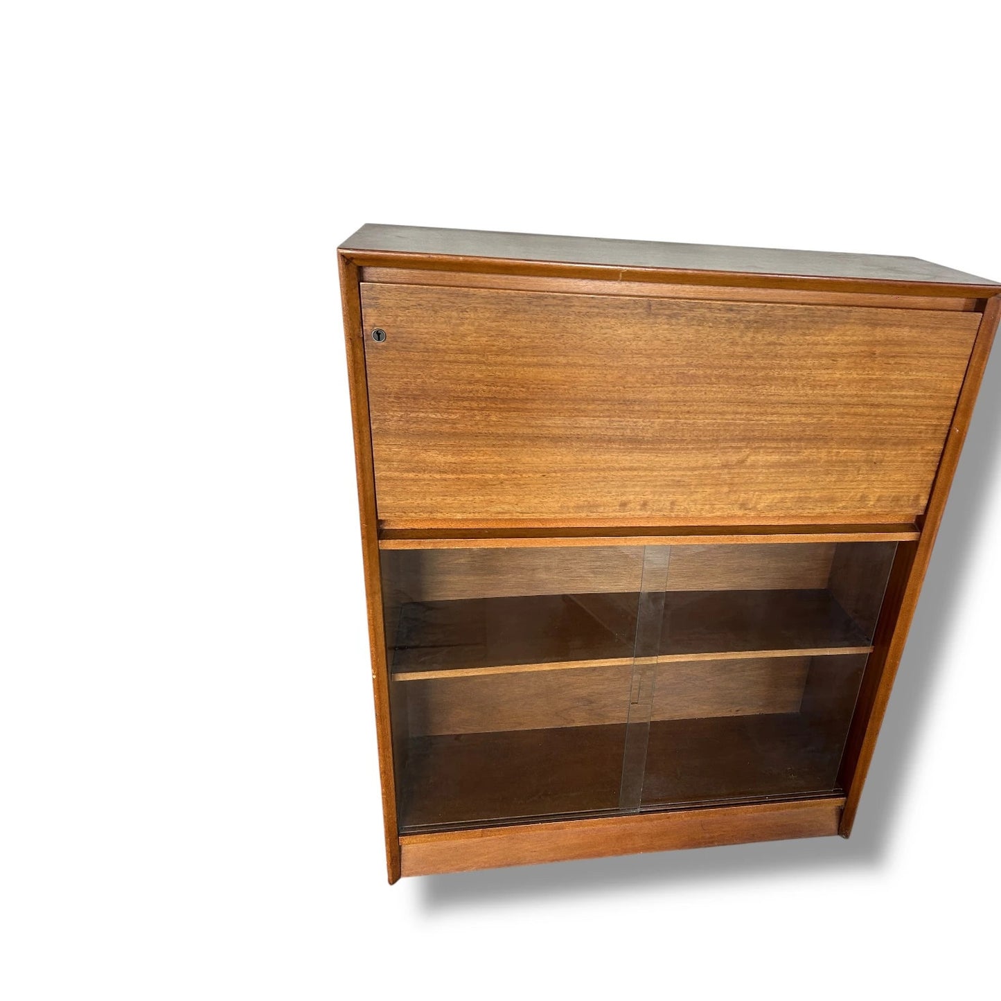 Mid Century Modern Herbert Gibbs Teak Bookcase Bureau Cabinet