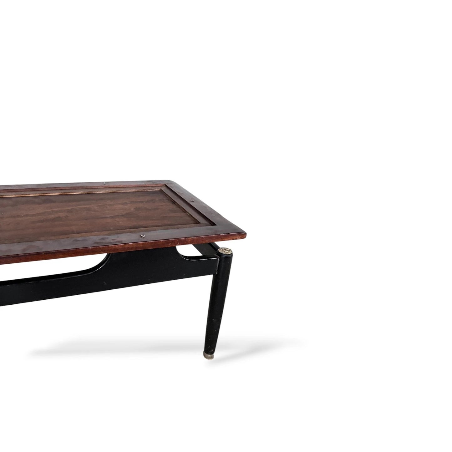 Mid-Century G Plan Librenza Coffee Table | E. Gomme 1960s Teak & Black Frame | Distressed Reverse