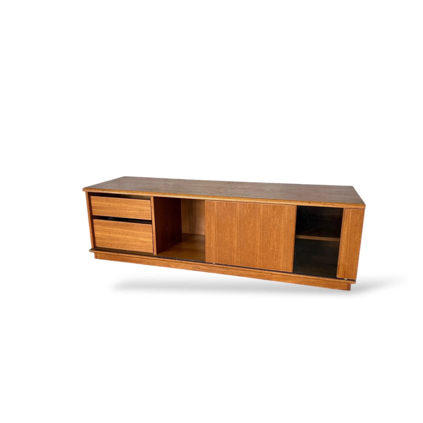 Mid Century German Teak & Glass Media Unit / TV Stand