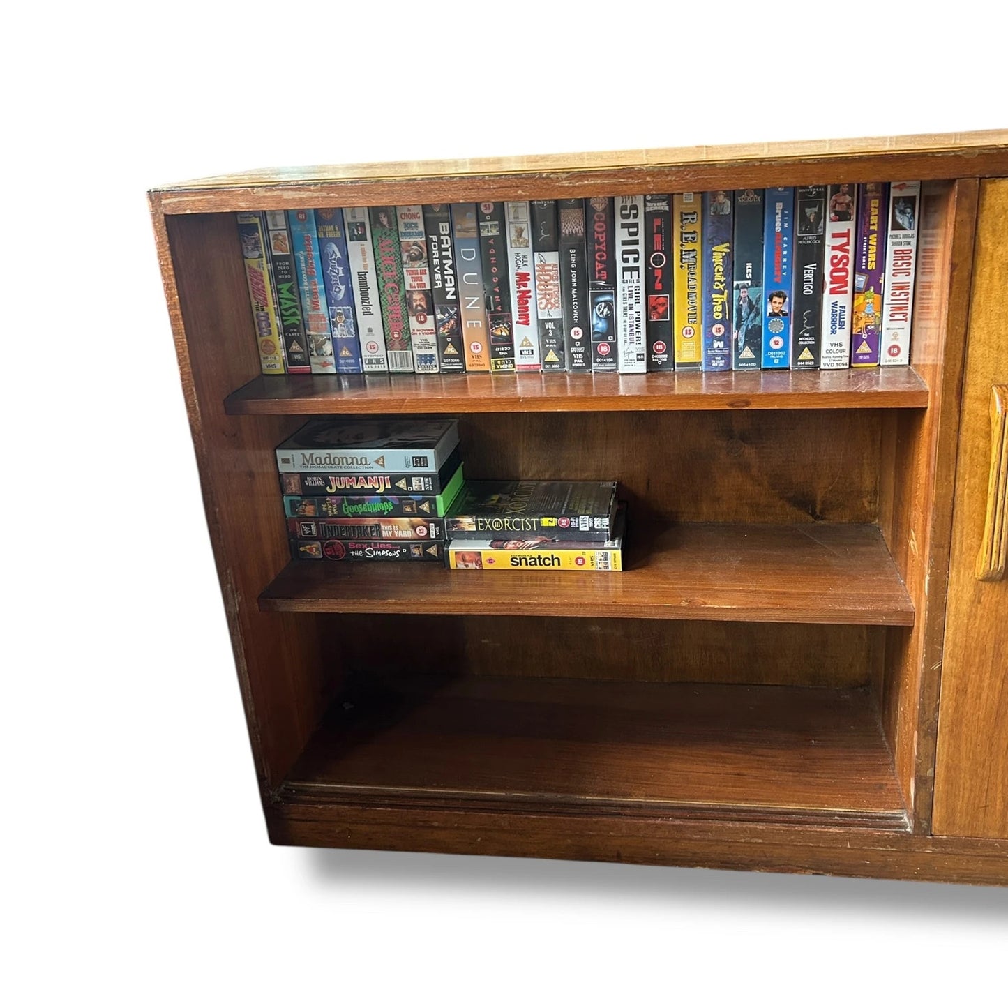 Antique 1940s Oak Bookcase Sideboard Cabinet