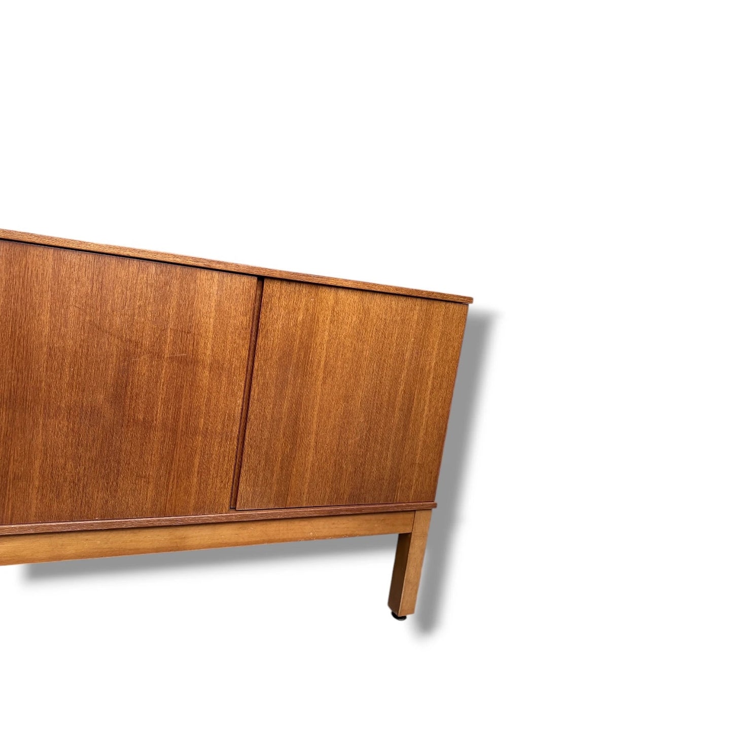 Danish Mid Century Record Cabinet | Teak Vinyl Storage Sideboard