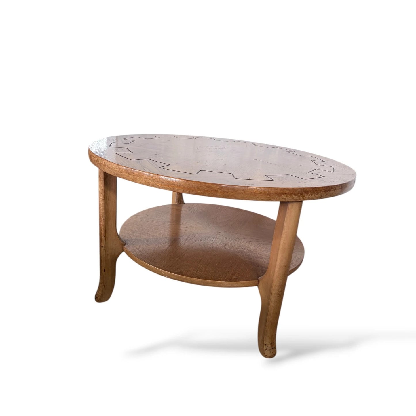 Nathan Teak Cog Coffee Table | Mid-Century Round Table