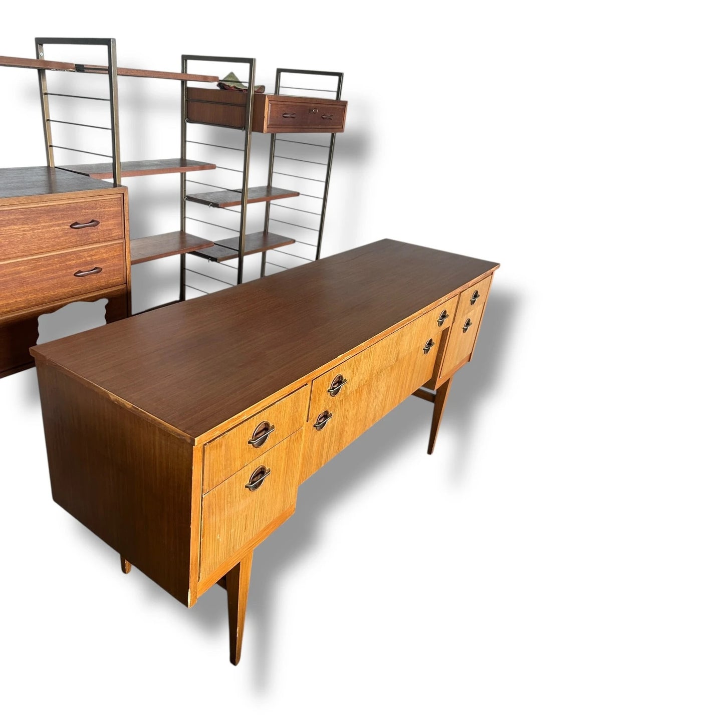 Mid Century Austinsuite Sideboard | Vintage Teak Desk Credenza