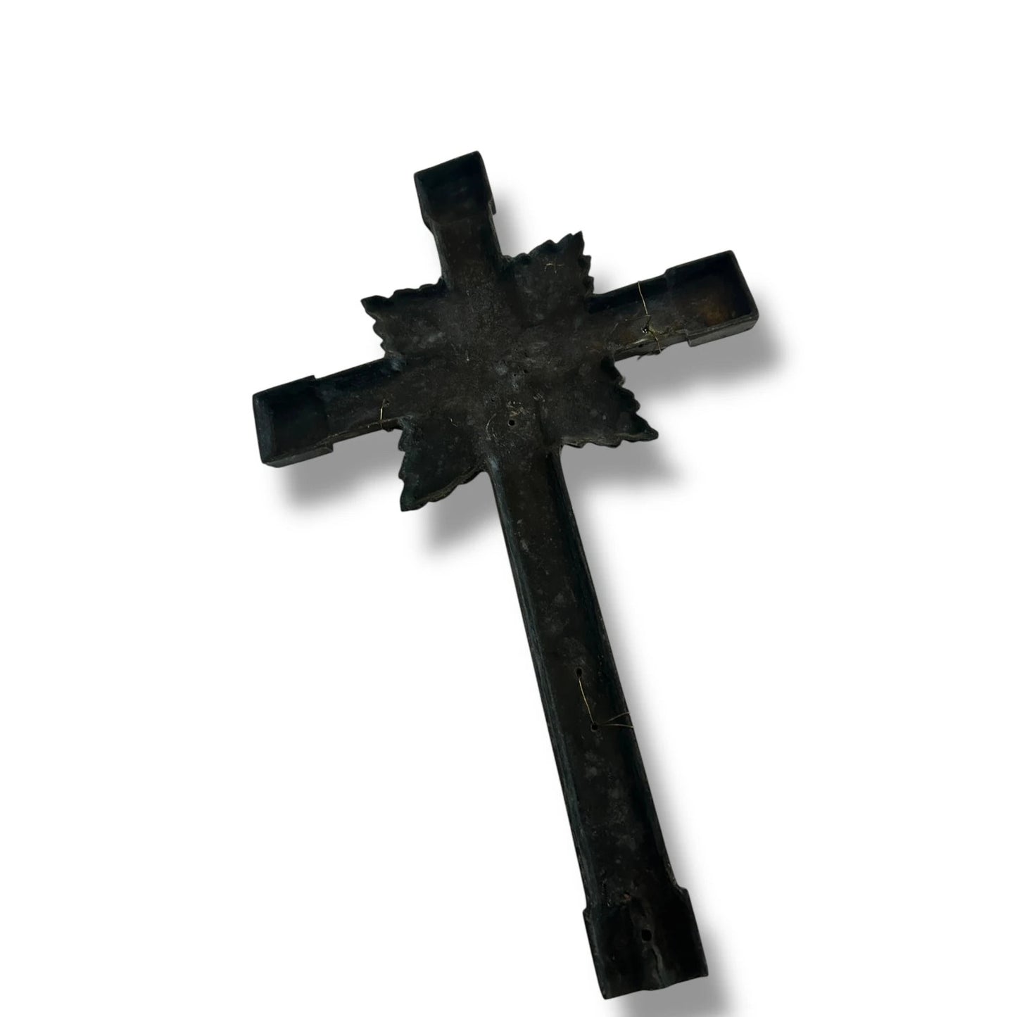 Vintage 1950s French Brass Crucifix | Art Deco Jesus Christ Wall Cross