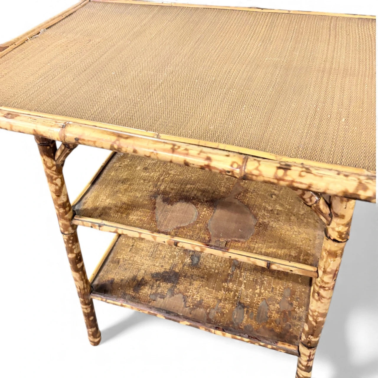 Antique Tiger Bamboo Side Table – Late Victorian Anglo-Japanese Table
