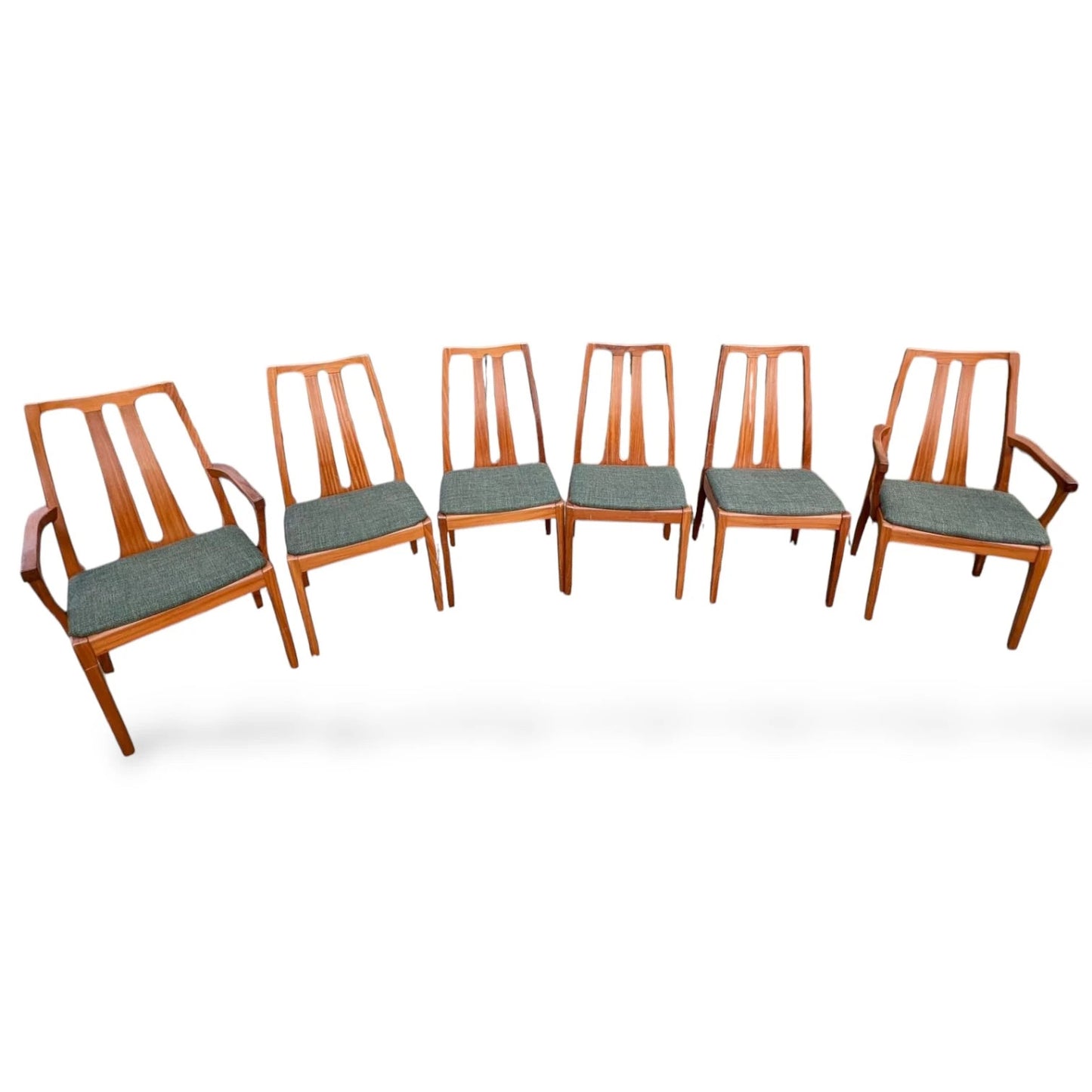 Set of 6 Nathan Teak Dining Chairs Mid-Century Modern Vintage Dining Set