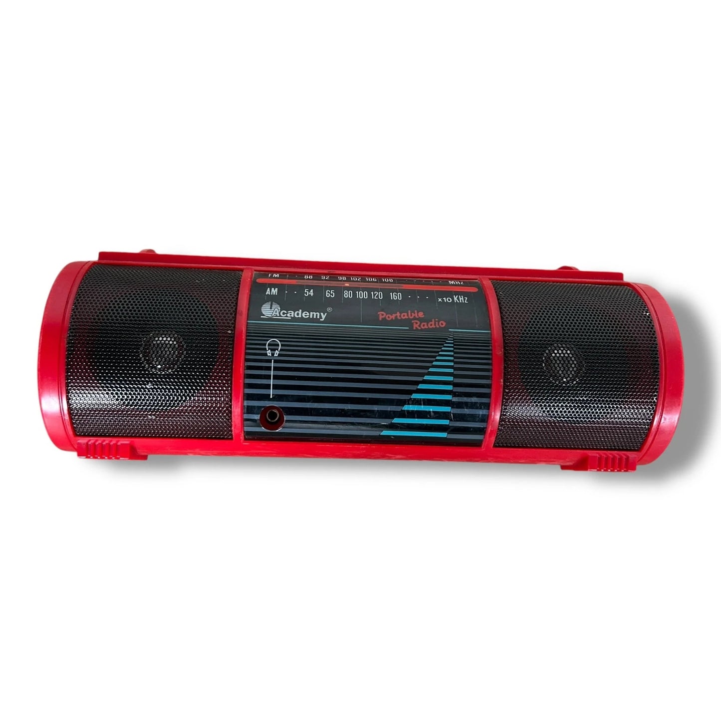 Vintage Red Portable Radio | Retro AM/FM Radio | 1980s Academy Boombox Style