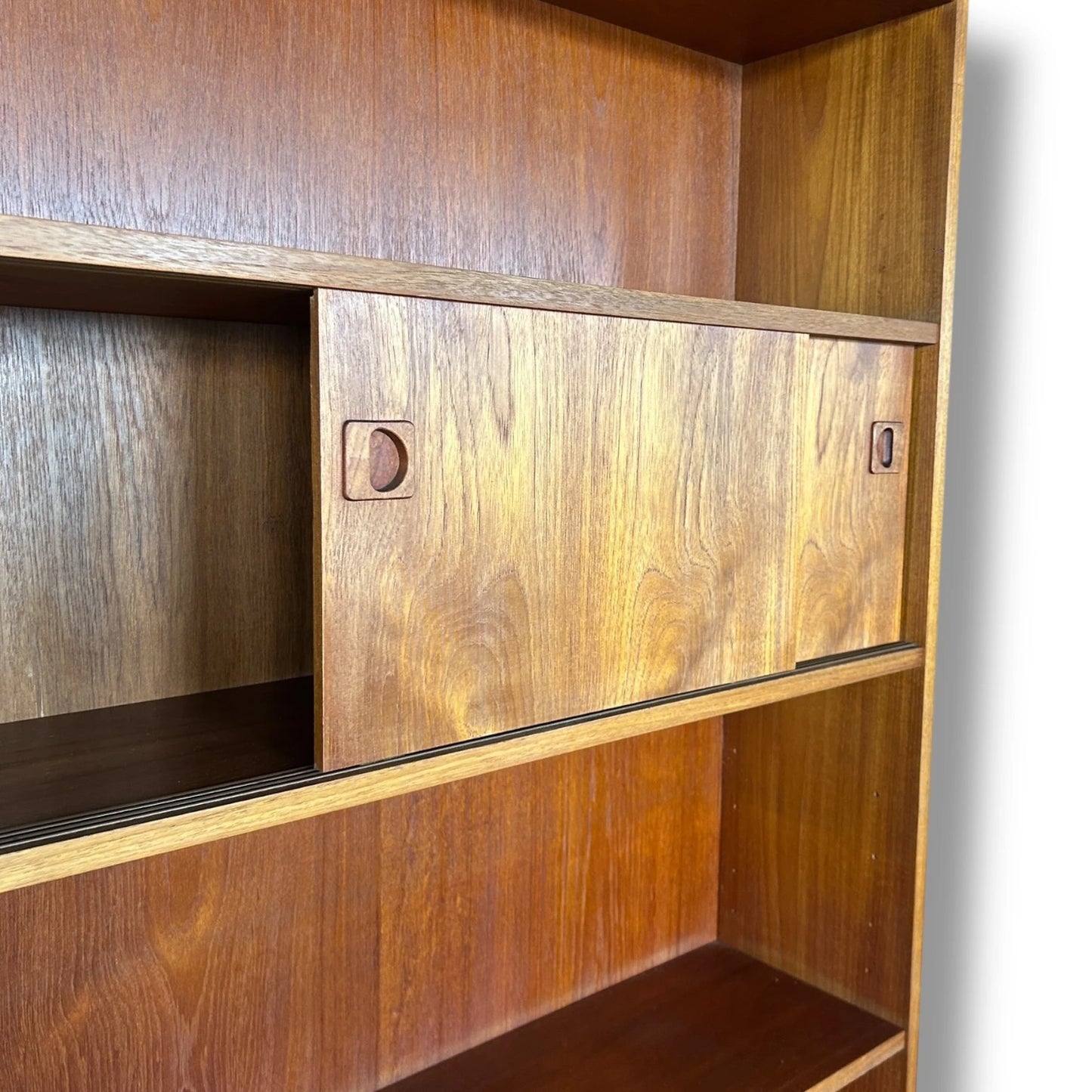 Danish Rosewood Wall Unit | Mid Century Bookcase with Vinyl Storage