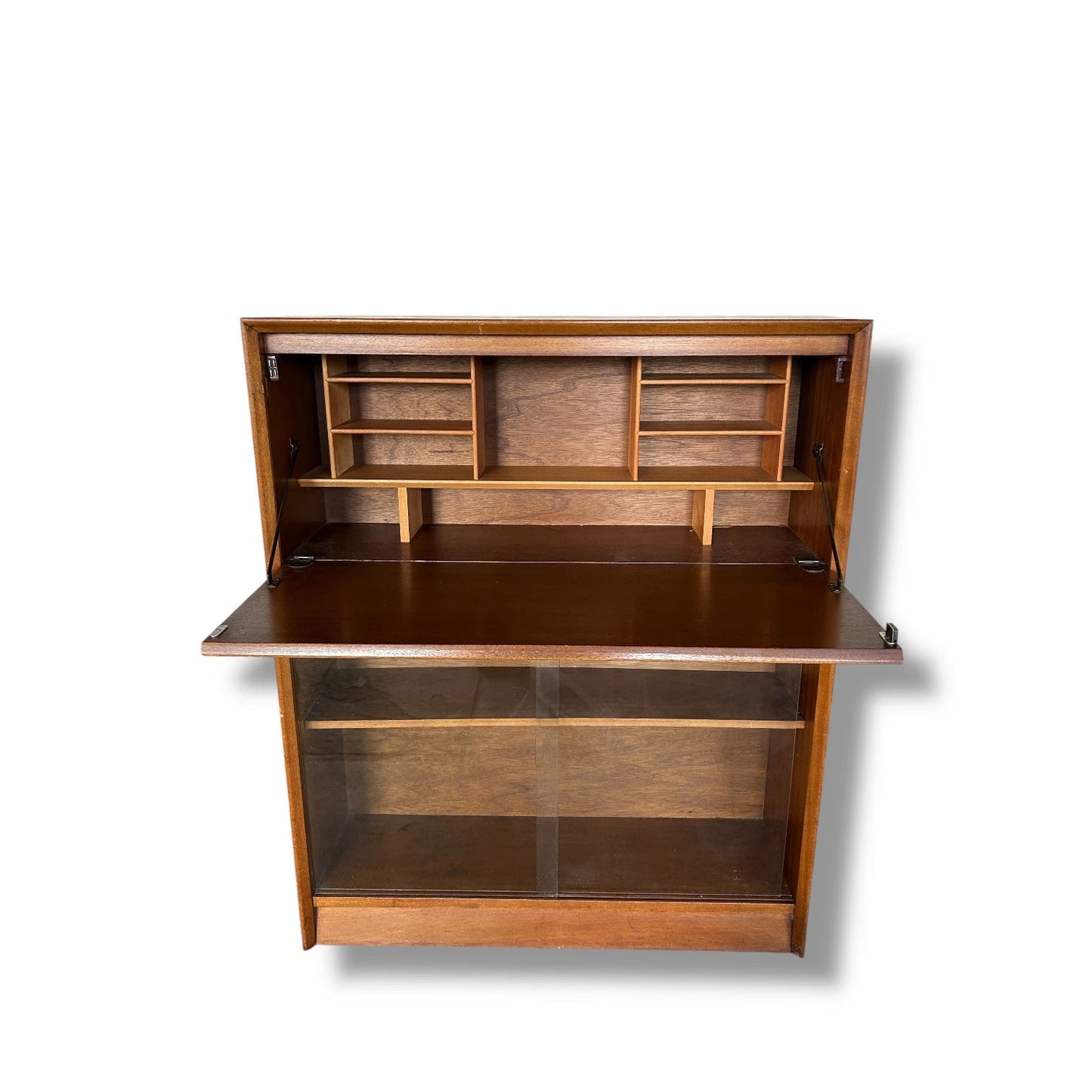 Mid Century Modern Herbert Gibbs Teak Bookcase Bureau Cabinet