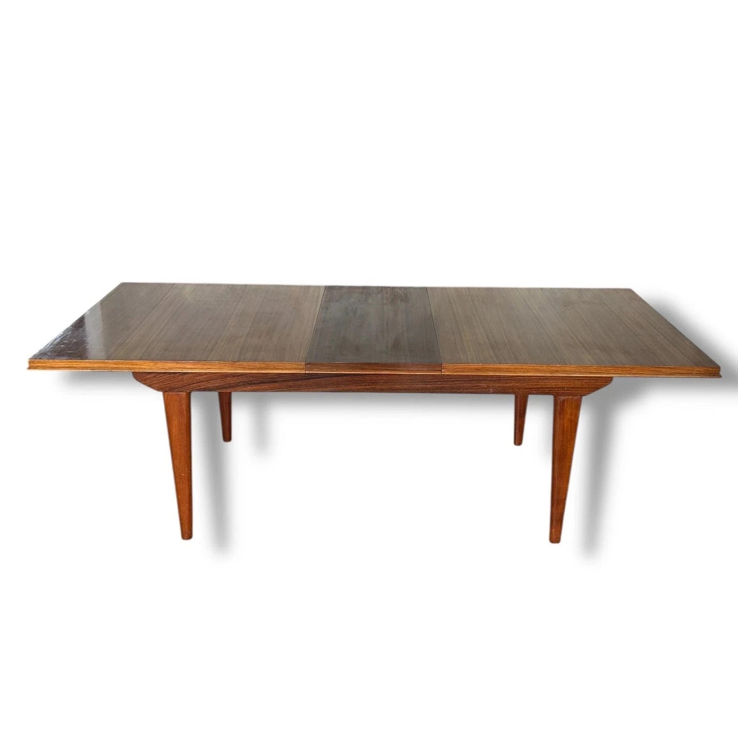 Mid Century Modern Alfred Cox Walnut & Rosewood Extending Dining Table