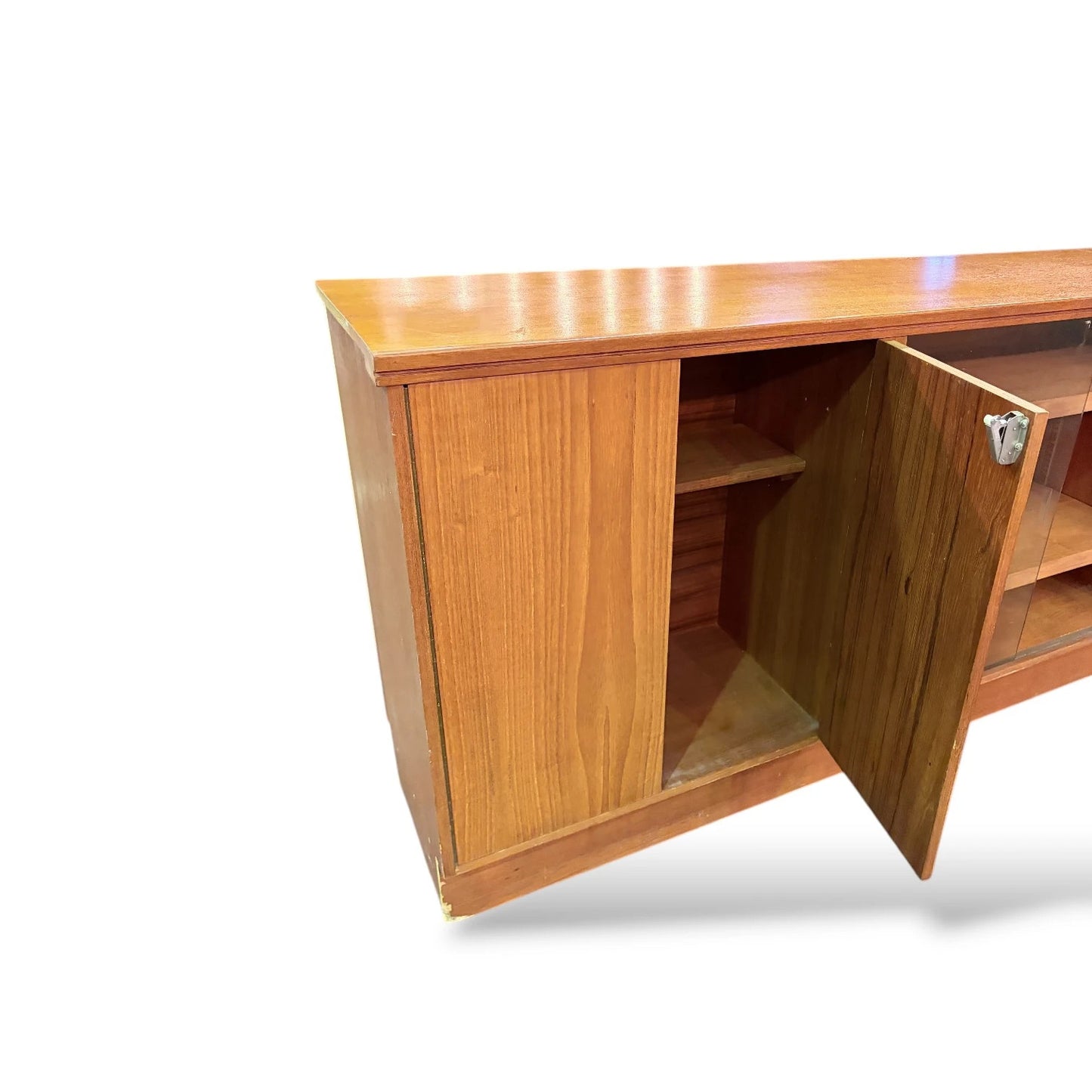 Mid Century Teak Sideboard | Danish Modern Low Record Cabinet