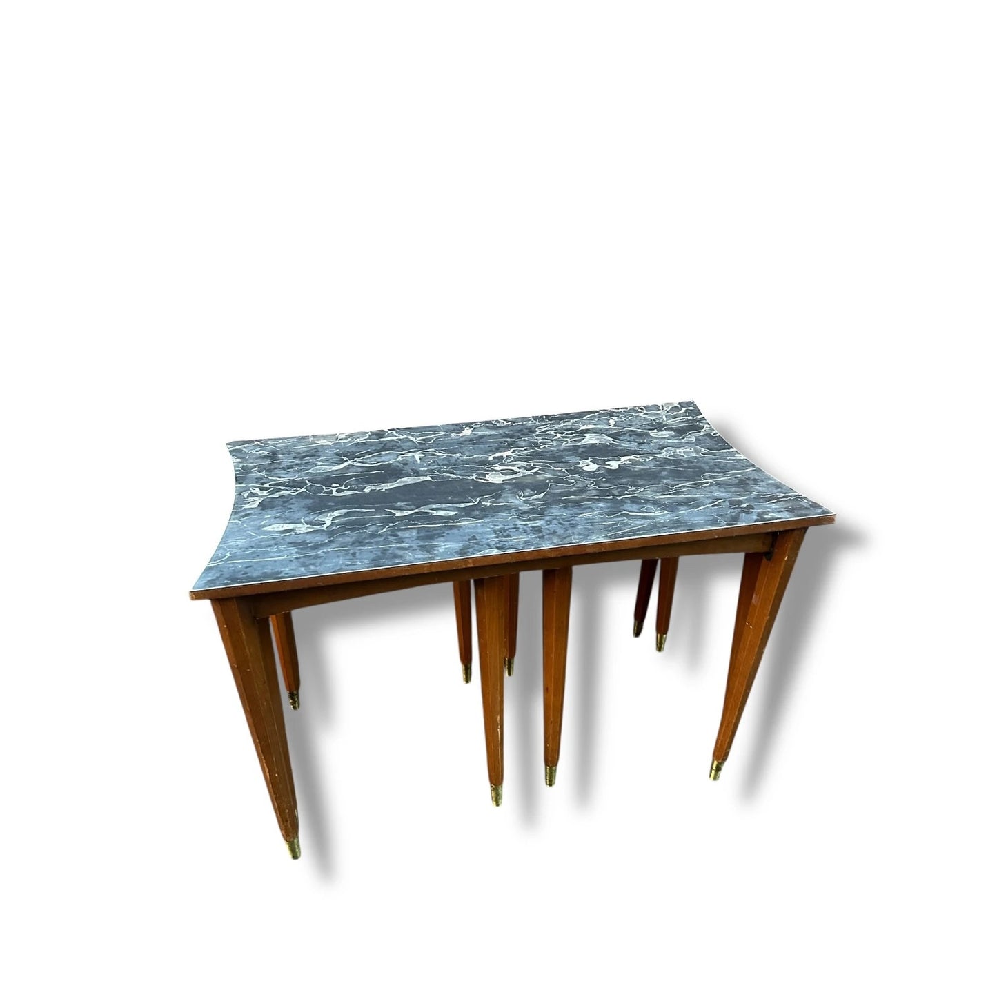 Mid Century Modern Formica and Teak Remploy Nest of Tables
