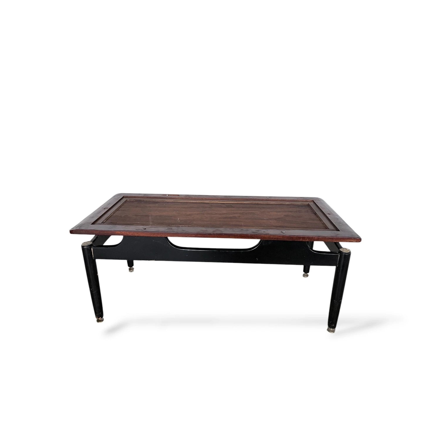 Mid-Century G Plan Librenza Coffee Table | E. Gomme 1960s Teak & Black Frame | Distressed Reverse