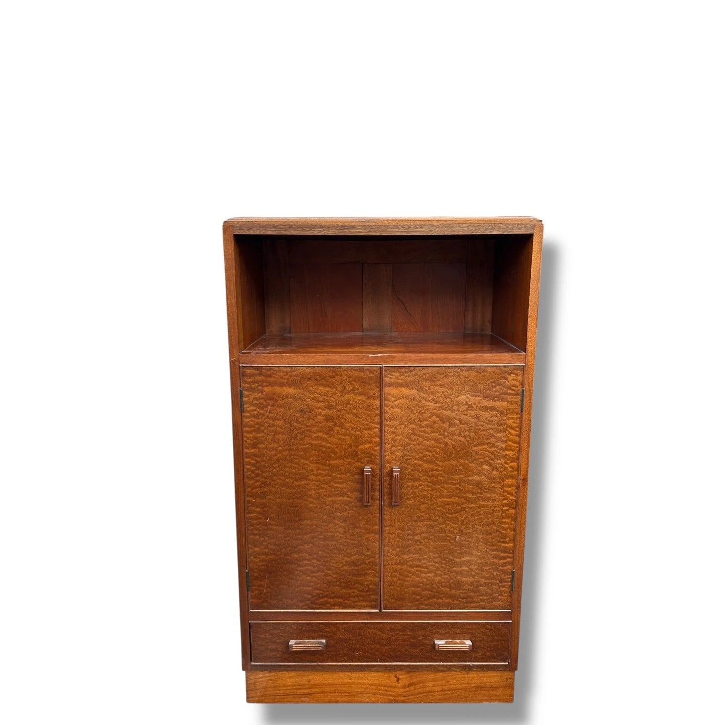 Vintage 1930s Art Deco Oak Cabinet | Small Storage Cupboard with Drawer