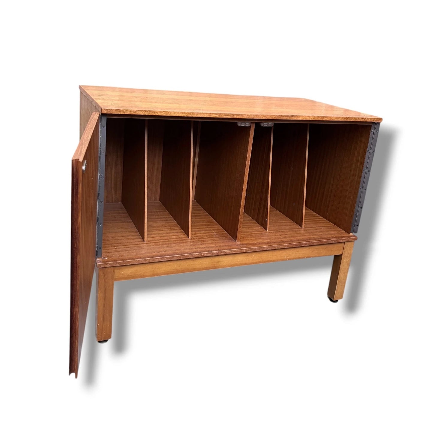 Danish Mid Century Record Cabinet | Teak Vinyl Storage Sideboard