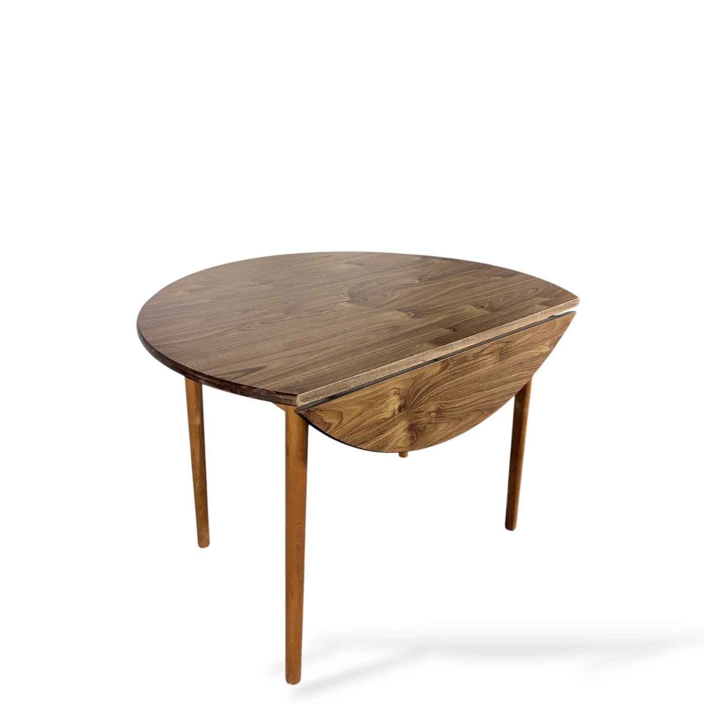 Vintage Maple-Effect Drop-Leaf Dinette Table – Mid-Century Compact Dining Table