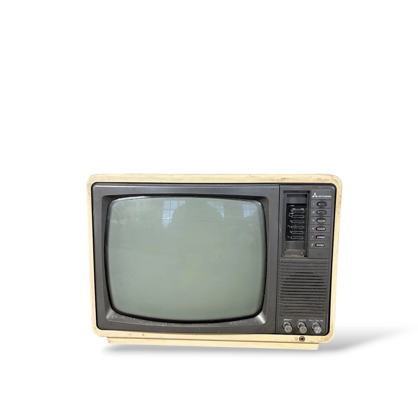 Vintage Mitsubishi Portable Television – 1970s CRT TV, Untested, Film/Display Prop