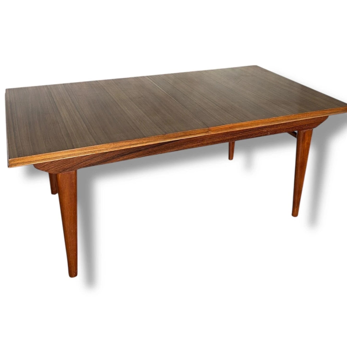 Mid Century Modern Alfred Cox Walnut & Rosewood Extending Dining Table