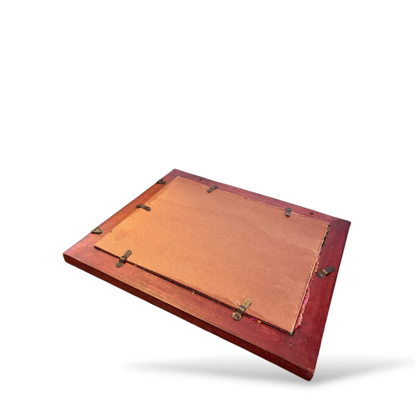 Framed Mughal Portrait with Embroidered Textile Mount – Vintage Artwork